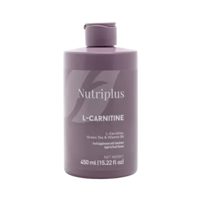 image of Рідкий L-карнітин Nutriplus зі смаком яблука та персика, 450 мл