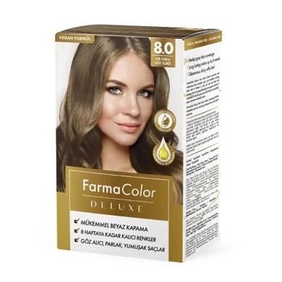 image of Крем-фарба для волосся Farma Color Deluxe Світлий блонд 8.0