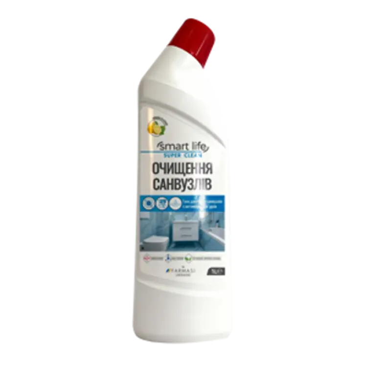 image of Гель для миття санвузлів з антимікробною дією лимон та м'ята Smart Life, 1 л
